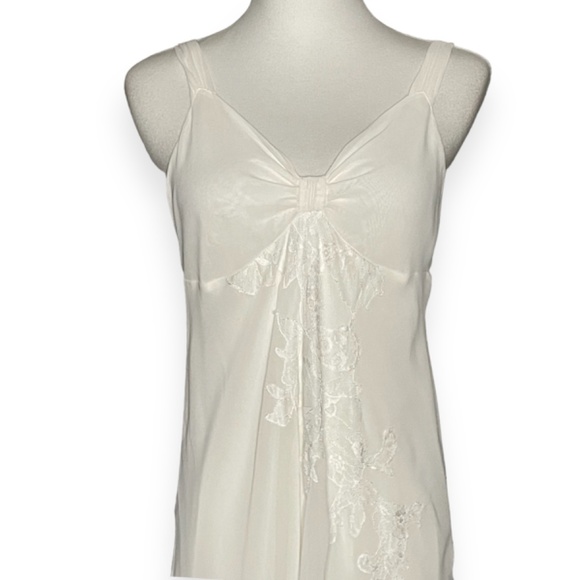Vintage Oscar de la Renta Pink Label Cream Slip Dress Size Small - Picture 2 of 7